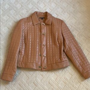 Like new! Quilted tan leather jacket